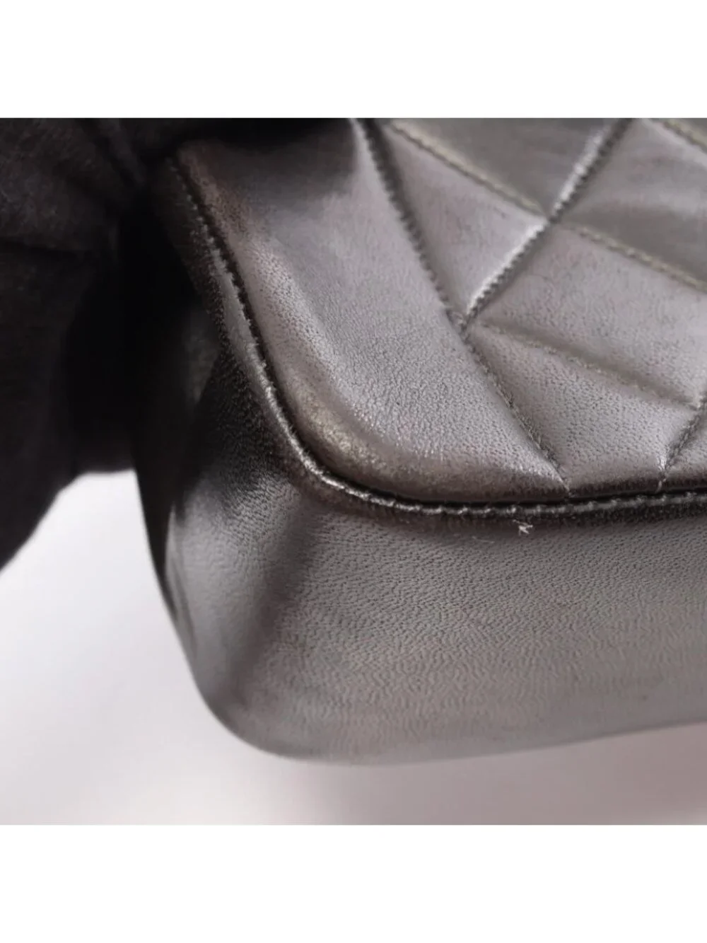Chanel Shoulder Bag Quilted Diana Flap Black Lambskin Chain